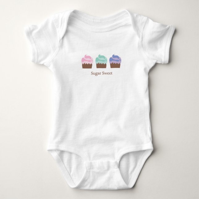 Sugar Sweet Cupcakes Baby Bodysuit (Front)