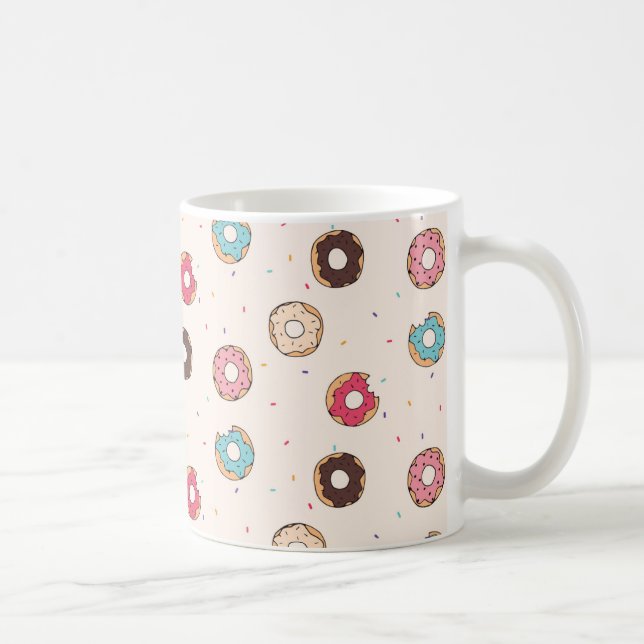Sugar Sweet Donut Pattern Coffee Mug (Right)