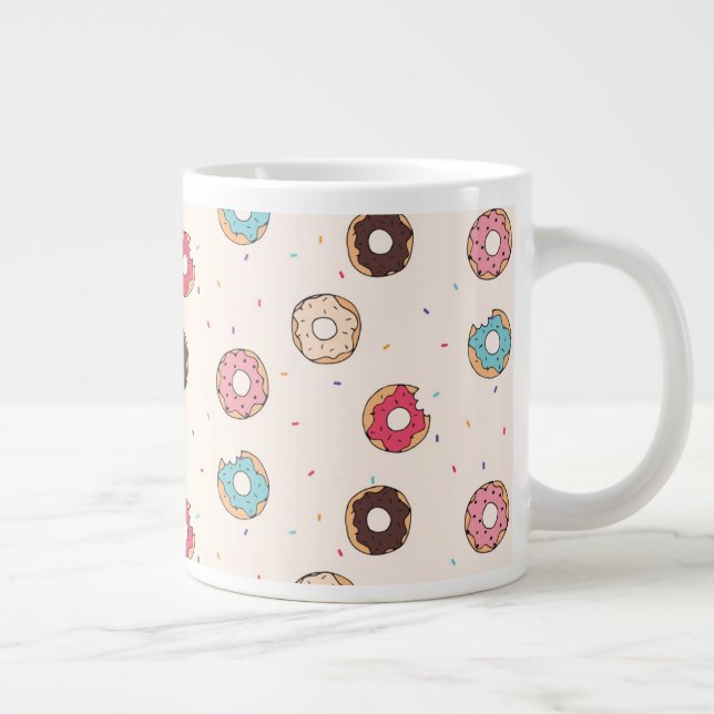 Sugar Sweet Donut Pattern Giant Coffee Mug (Right)
