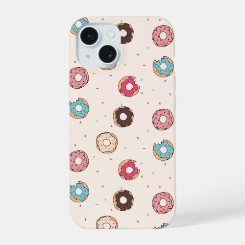 Sugar Sweet Donut Pattern iPhone 15 Case