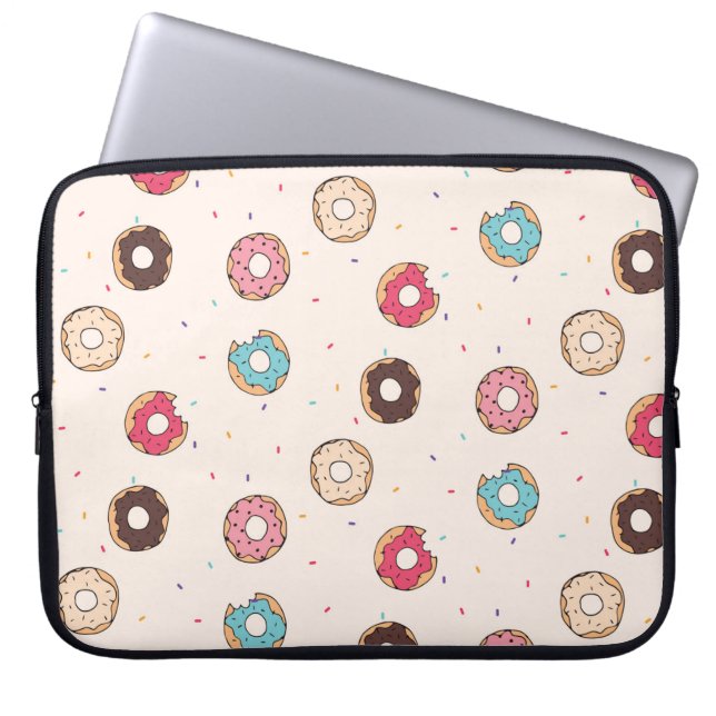 Sugar Sweet Donut Pattern Laptop Sleeve (Front)
