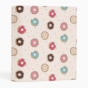 Sugar Sweet Donut Pattern Mini Binder