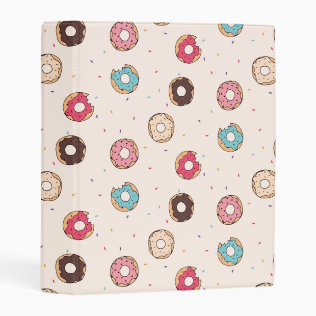 Sugar Sweet Donut Pattern Mini Binder (Front/Spine)
