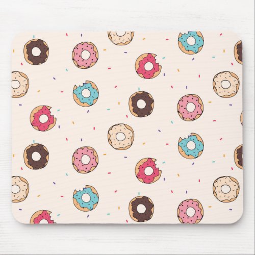 Sugar Sweet Donut Pattern Mouse Pad