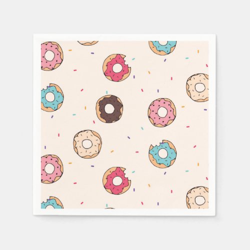 Sugar Sweet Donut Pattern Napkins