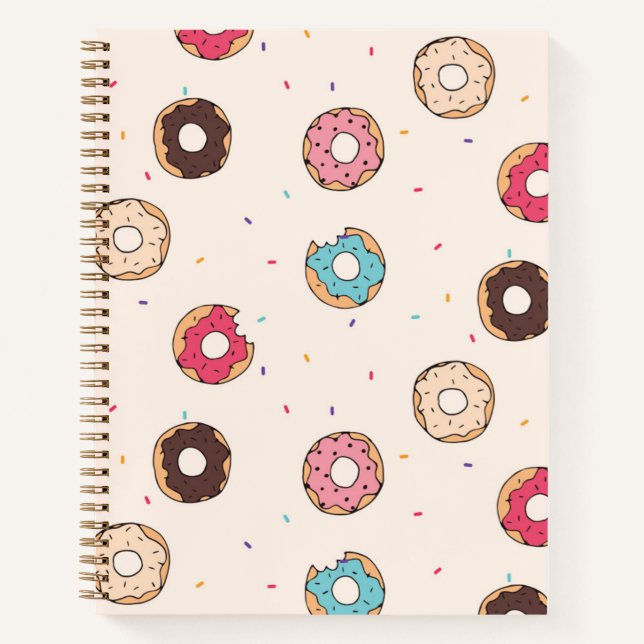 Sugar Sweet Donut Pattern Notebook (Front)