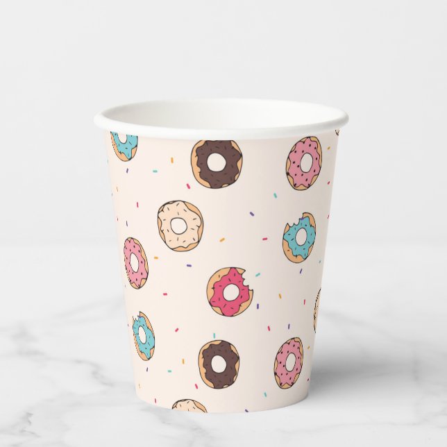 Sugar Sweet Donut Pattern Paper Cups (Front)