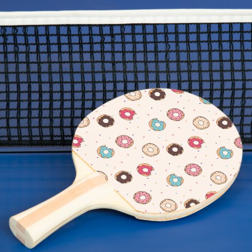 Sugar Sweet Donut Pattern Ping Pong Paddle