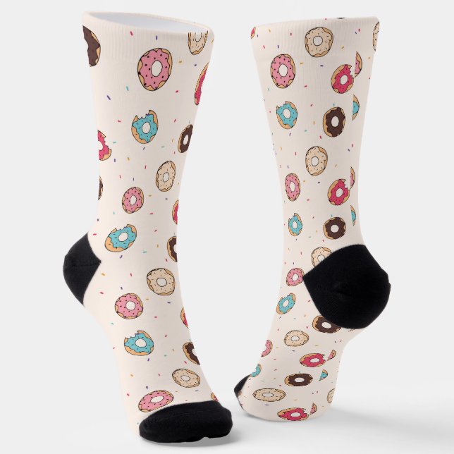 Sugar Sweet Donut Pattern Socks (Angled)
