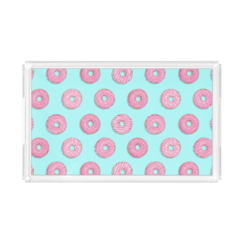 Sugar Sweet Pink Glazed Donuts Acrylic Tray