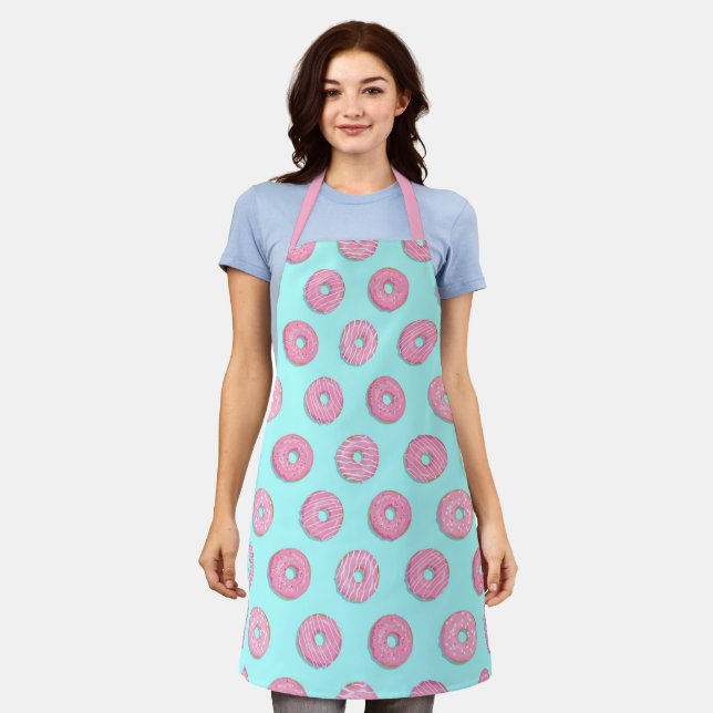 Sugar Sweet Pink Glazed Donuts Apron (Worn)