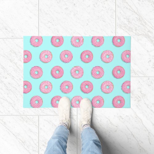 Sugar Sweet Pink Glazed Donuts Doormat
