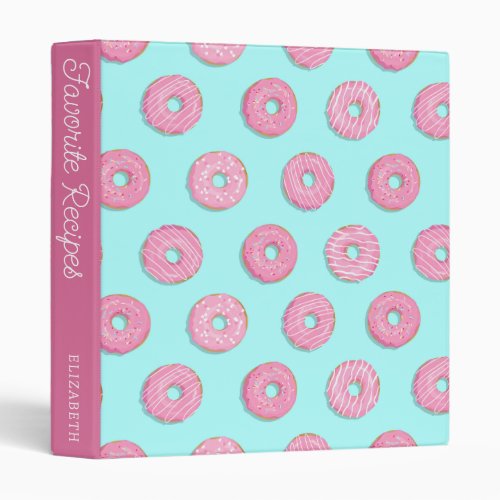 Sugar Sweet Pink Glazed Donuts  Favorite Recipes 3 Ring Binder