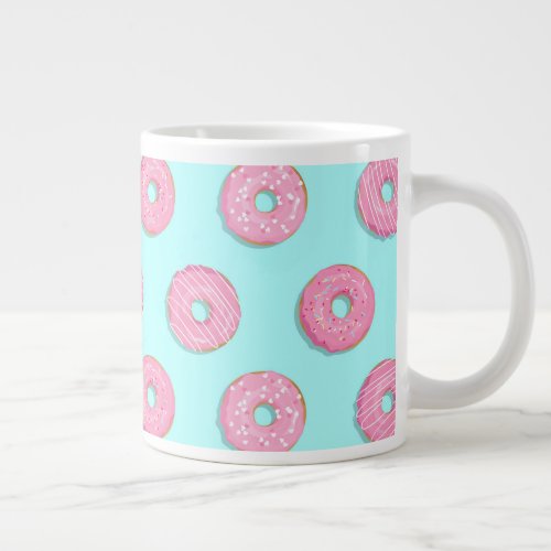 Sugar Sweet Pink Glazed Donuts Giant Coffee Mug