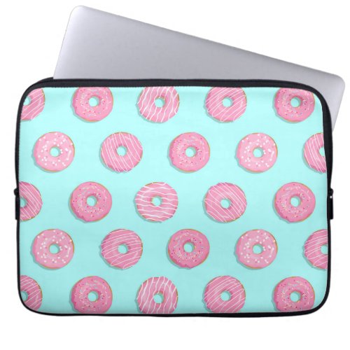Sugar Sweet Pink Glazed Donuts Laptop Sleeve