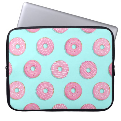Sugar Sweet Pink Glazed Donuts Laptop Sleeve