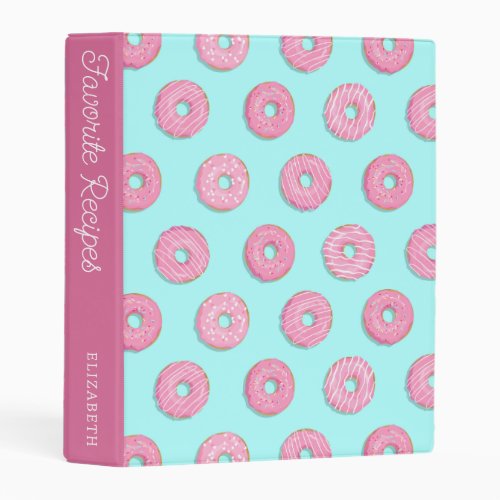 Sugar Sweet Pink Glazed Donuts Mini Binder