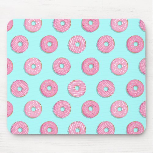 Sugar Sweet Pink Glazed Donuts Mouse Pad