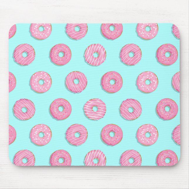 Sugar Sweet Pink Glazed Donuts Mouse Pad (Front)