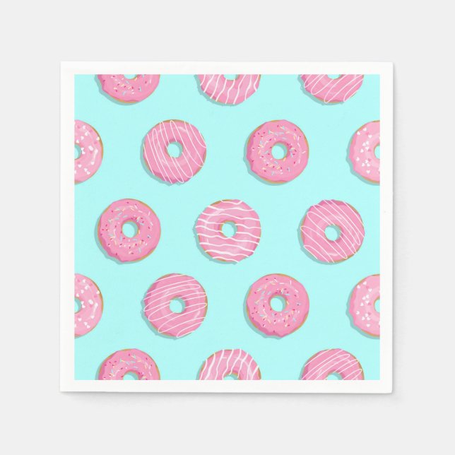 Sugar Sweet Pink Glazed Donuts Napkins (Front)