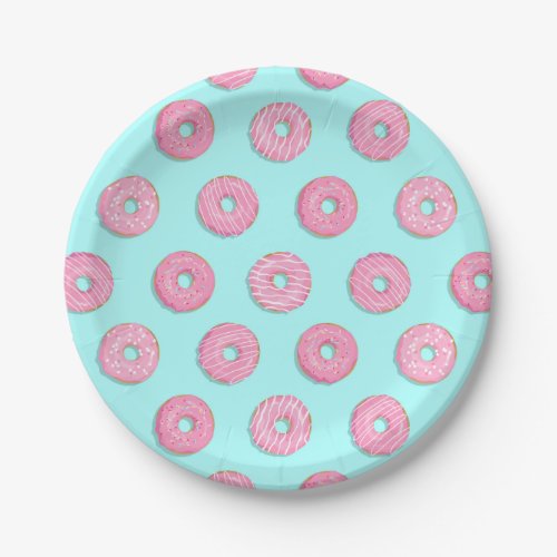 Sugar Sweet Pink Glazed Donuts Paper Plates
