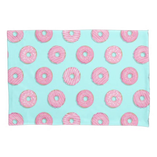 Sugar Sweet Pink Glazed Donuts Pillow Case