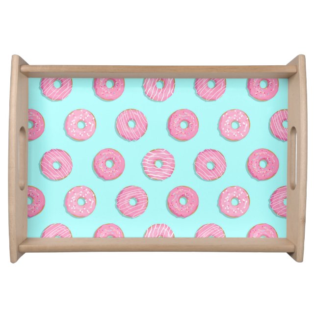 Sugar Sweet Pink Glazed Donuts Serving Tray (Front)