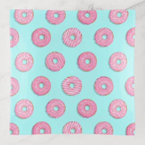 Sugar Sweet Pink Glazed Donuts Trinket Tray