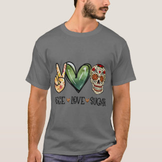 Sugar Tattoo Skulls Funny Halloween Thanksgiving O T-Shirt