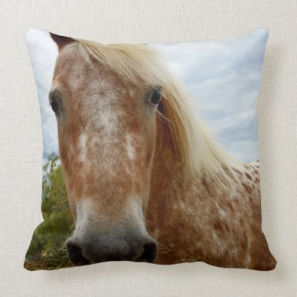 Sugar The Appaloosa Horse, Large Throw Cushion. Throw Pillow