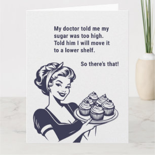 Sugar Too High Retro Women Greeting Card