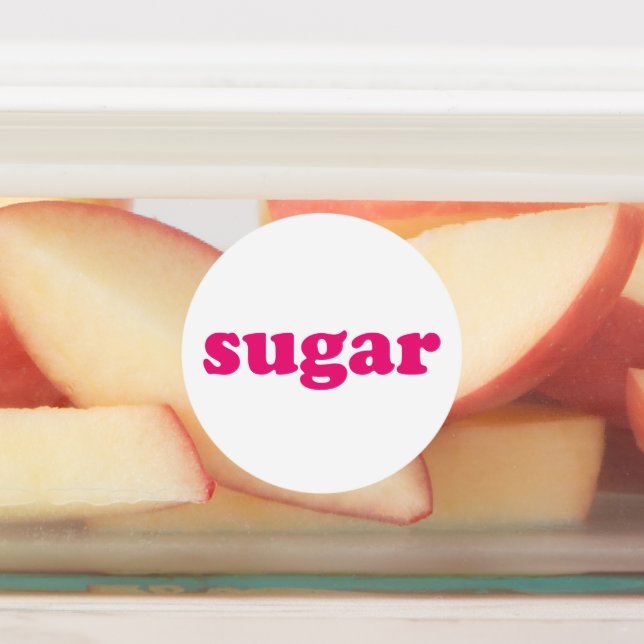 Sugar white hot pink modern typography food labels (Affixed)