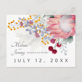 Sugarbush Protea Tropical Save The Date Postcard