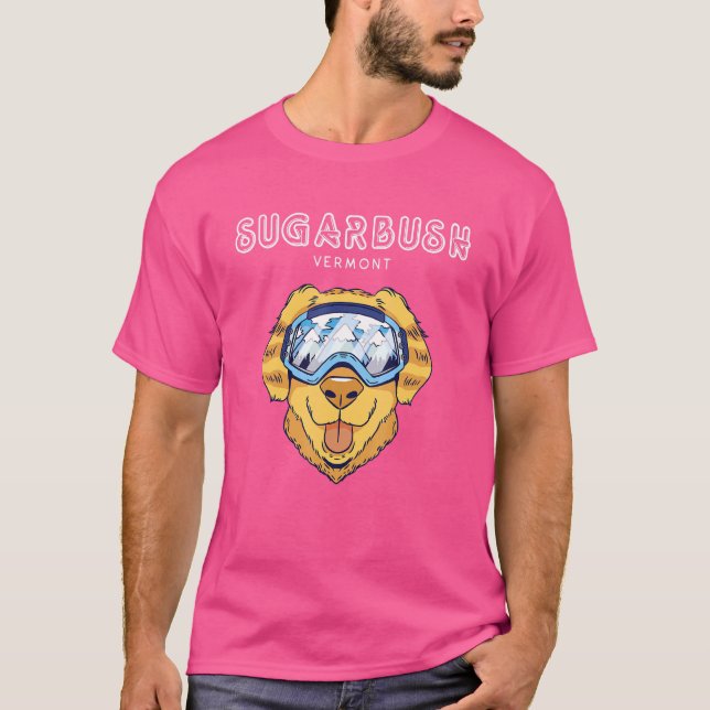 Sugarbush Vermont - Funny Dog Ski Googles T-Shirt (Front)