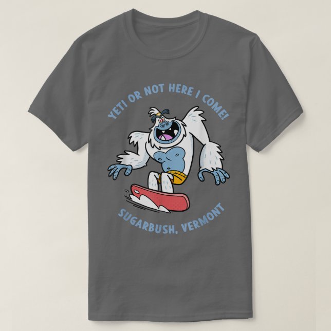 Sugarbush, Vermont Yeti Snowboarding Vacation Kids T-Shirt (Design Front)