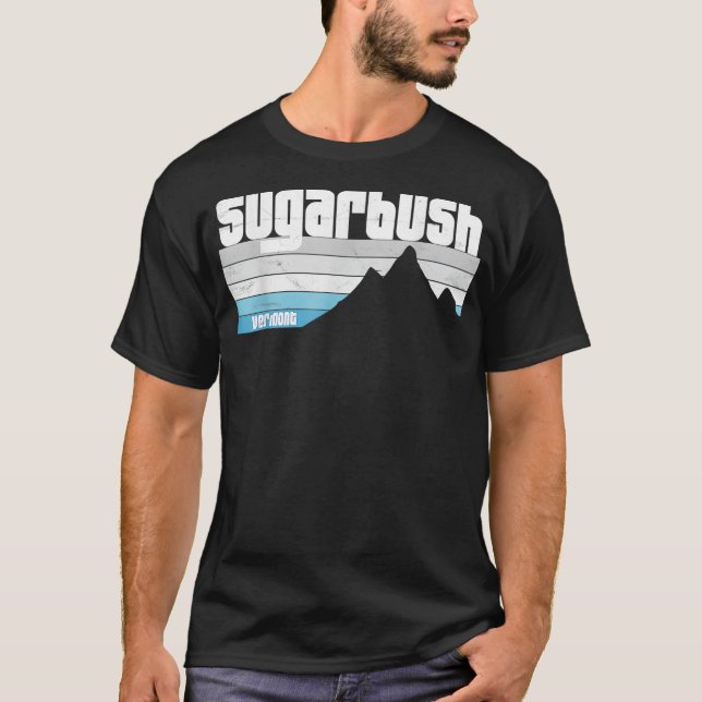 Sugarbush VT Vermont Retro Mountains Skiing Snowbo T-Shirt (Front)