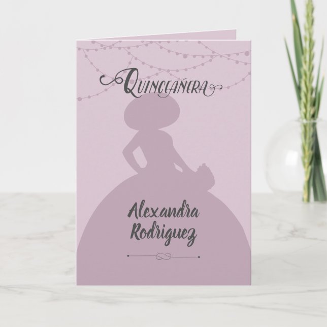 Sugared Plum Purple Charro Silhouette Quinceanera Invitation (Front)