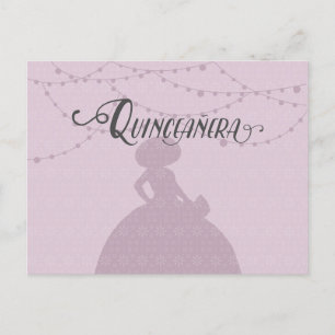 Sugared Plum & Steel Charro Silhouette Quinceanera Invitation Postcard