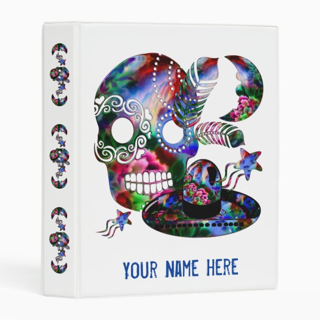 Sugarland Psychedelic Grinnin' Skull Mexicano Mini Binder (Front/Spine)