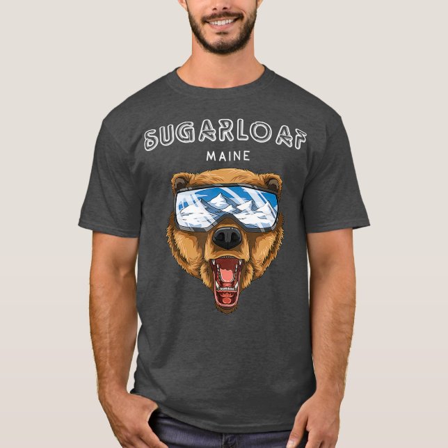 Sugarloaf Maine   Grizzly Ski Gift T-Shirt (Front)