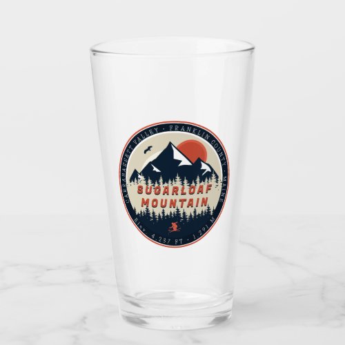 Sugarloaf Maine Mountain Retro Vintage 60s Ski Glass