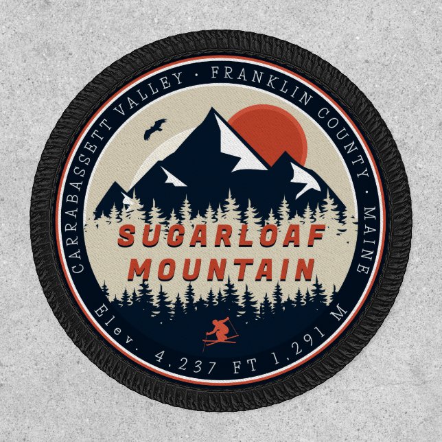 Sugarloaf Maine Mountain Retro Vintage 60s Ski Patch (Front)