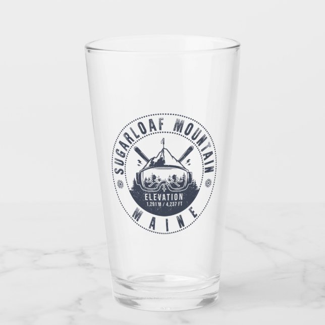 Sugarloaf Maine Mountain Vintage Ski Souvenir  Glass (Front)