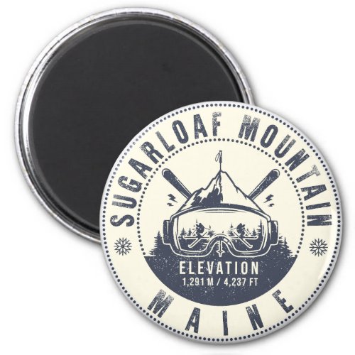 Sugarloaf Maine Mountain Vintage Ski Souvenir  Magnet