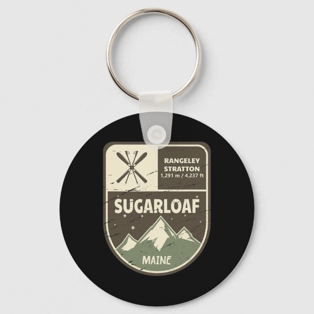 Sugarloaf Maine Skiing Vintage  Keychain (Front)