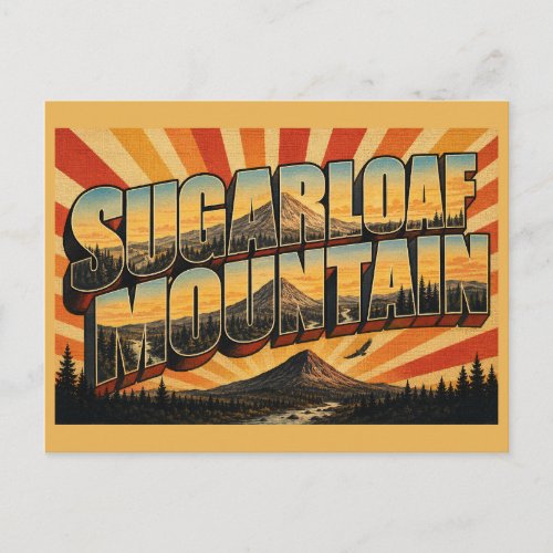 Sugarloaf Mountain Maine Boreal Forest Summit Art Postcard