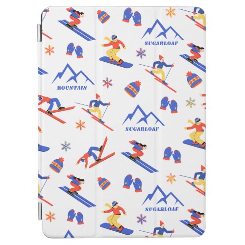 Sugarloaf Mountain Maine Ski Snowboard Pattern iPad Air Cover