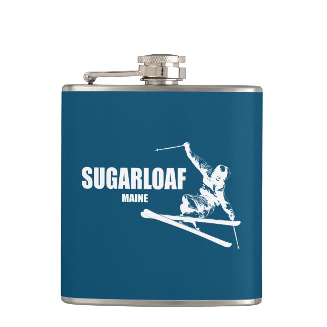 Sugarloaf Mountain Maine Skier Flask (Front)