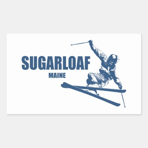 Sugarloaf Mountain Maine Skier Rectangular Sticker