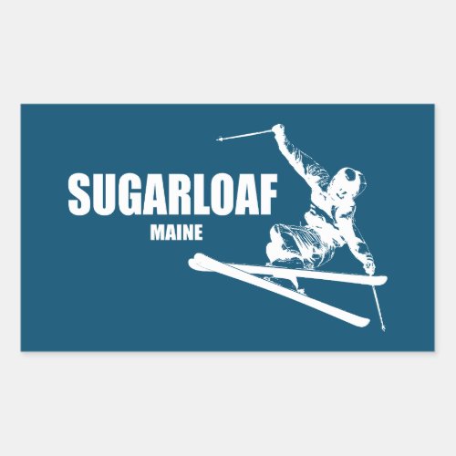 Sugarloaf Mountain Maine Skier Rectangular Sticker